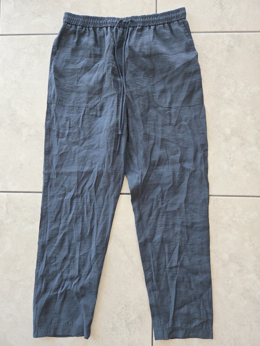 Zara Womens Light Blue Elastic Waist Drawstring Pants Size Xs